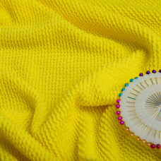 Тканина трикотаж біфлекс фактурний гофрований жатка лимон