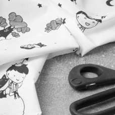 Тканина бязь ранфорс бавовна 2,4 м V-23230/3 маленький блакитний принц