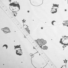 Тканина бязь ранфорс бавовна 2,4 м V-23230/3 маленький блакитний принц