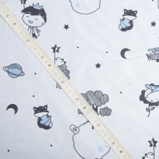 Тканина бязь ранфорс для постільної білизни 2,4 м V-23230/2 маленький принц сирій