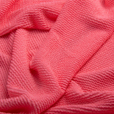 Тканина трикотаж біфлекс фактурний гофрований жатка фламінго