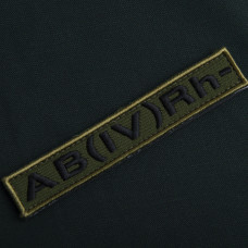 Шеврон на липучці група крові 4- 2х12 см для позначення групи крові військова нашивка патч для одягу