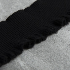 Манжет трикотажний довяз для рукавів та коміру рюш чорний