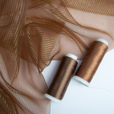 Тканина органза хамелеон смуги коричнева