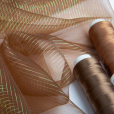 Тканина органза хамелеон смуги коричнева