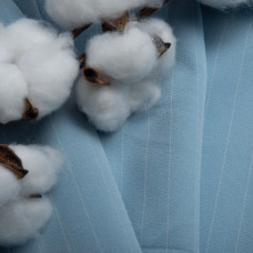 Тканина костюмна набивна Смужка блакитна