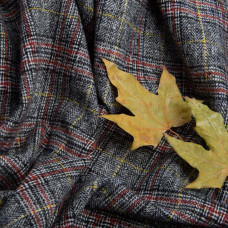 Ткань костюмная Клетка сіро червона