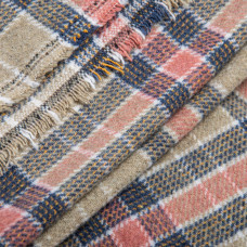 Тканина костюмна Карта беж персик синя