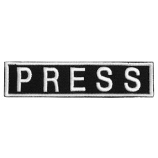 Шеврон на липучці для журналістів Преса Press 2,5х11,5 см см вишитий патч нашивка для працівників медіа та ЗМІ