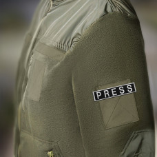 Шеврон на липучці для журналістів Преса Press 2,5х11,5 см см вишитий патч нашивка для працівників медіа та ЗМІ