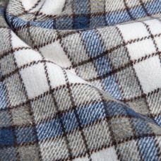 Ткань костюмная Клетка молоко сіра денім