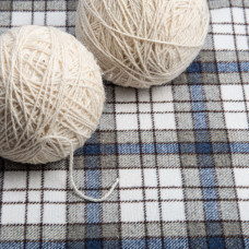 Ткань костюмная Клетка молоко сіра денім