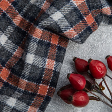 Тканина костюмна Карта графіт теракот