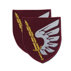 Шеврон на липучці 79-тя окрема шантажно-штурмова бригада ЗСУ 8х9,7 см бордо вишитий патч нашивка