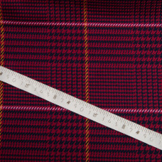 Тканина костюмна Карта вишня/чорна