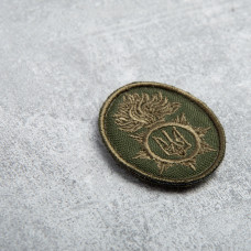 Шеврон на липучке кокарда Національної Гвардії України 3,5х4,5 см вишитий патч нашивка