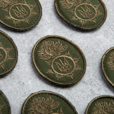 Шеврон на липучке кокарда Національної Гвардії України 3,5х4,5 см вишитий патч нашивка