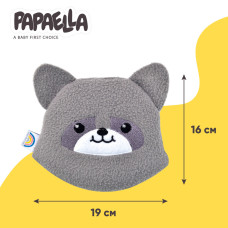 Подушка грілка іграшка для дітей PAPAELLA від коліків та газиків з насінням льону 18х18 см єнот зі льном льон