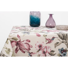 Скатертина 140х170 см з пляма і водовідштовхувальним просоченням IDEIA бавовна колібрі пудра