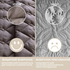 Покривало 140х210 см IDEIA стьобане двостороннє якісна стібка мікрофібра шоколад беж на ліжко диван