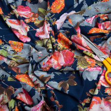 Тканина плательна супер софт вечірній сад, Квітковий