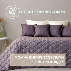 Покривало 180х210 см IDEIA стьобане двостороннє якісна стібка мікрофібра шоколад беж на ліжко диван