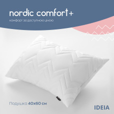 Подушка 40х60 см NORDIC COMFORT+ IDEIA антиалергенна з блискавкою холлофайбер