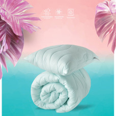 Набір полуторний Tropical ковдра 140х210 см + подушка 50х70 см IDEIA м'ята антиалергенний всесезонний