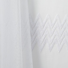 Тканина тюль фатин з вишивкою Зигма V-beyaz