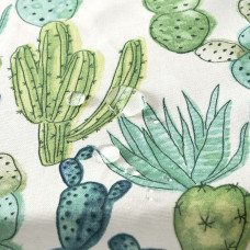 Скатертина 140х170 см з пляма і водовідштовхувальним просоченням IDEIA бавовна кактус зелена