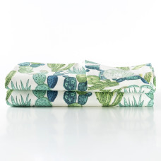 Скатертина 140х170 см з пляма і водовідштовхувальним просоченням IDEIA бавовна кактус зелена