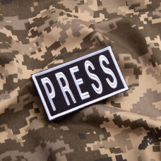 Шеврон на липучці для журналістів Преса Press 5х9 см вишитий патч нашивка для працівників медіа та ЗМІ