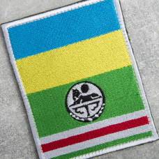Шеврон нашивка на липучці прапор Україна та Республіка Ічкерія 8х10 см вишитый патч прапор Ічкерії