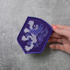 Шеврон на липучці Лев Дівізійник 8х10,7 см вишитий патч нашивка