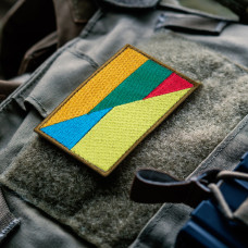 Набір шевронів 2 шт на липучці прапор України та Литовської Республикі, Литва 5х8 см вишитий патч нашивка