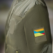 Набір шевронів 2 шт на липучці прапор України та Литовської Республикі, Литва 5х8 см вишитий патч нашивка