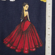 Ткань костюмная джинс леді чорна