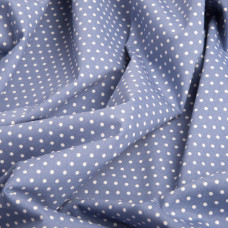 Тканина сорочкова Горошок синя бавовна