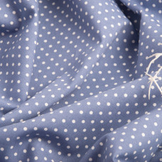 Тканина сорочкова Горошок синя бавовна