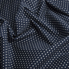 Тканина сорочкова бавовна Горошок т/синя