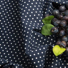 Тканина сорочкова бавовна Горошок т/синя