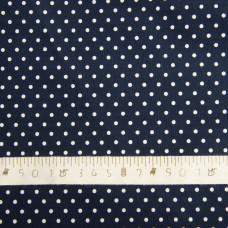 Тканина сорочкова бавовна Горошок т/синя