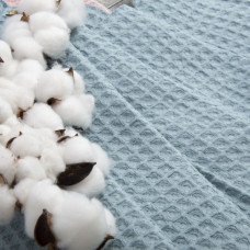 Тканина вафельна бавовняна Піке сіро блакитна 230 см