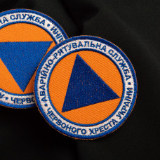 Шеврон нашивка на липучці Аварійна рятувальна служба Червоного Хреста 8,5 см