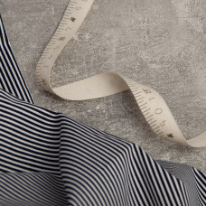 Тканина сорочкова бавовна Смуга вузька чорна