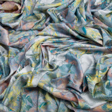 Ткань атлас шелк сатин Armani Arti квіти лимон