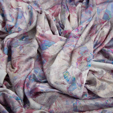 Ткань атлас шелк сатин Armani Arti квіти беж