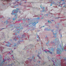 Ткань атлас шелк сатин Armani Arti квіти беж