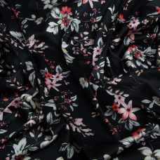 Тканина полум'яна атлас шовк джуна чорна