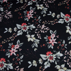 Тканина полум'яна атлас шовк джуна чорна